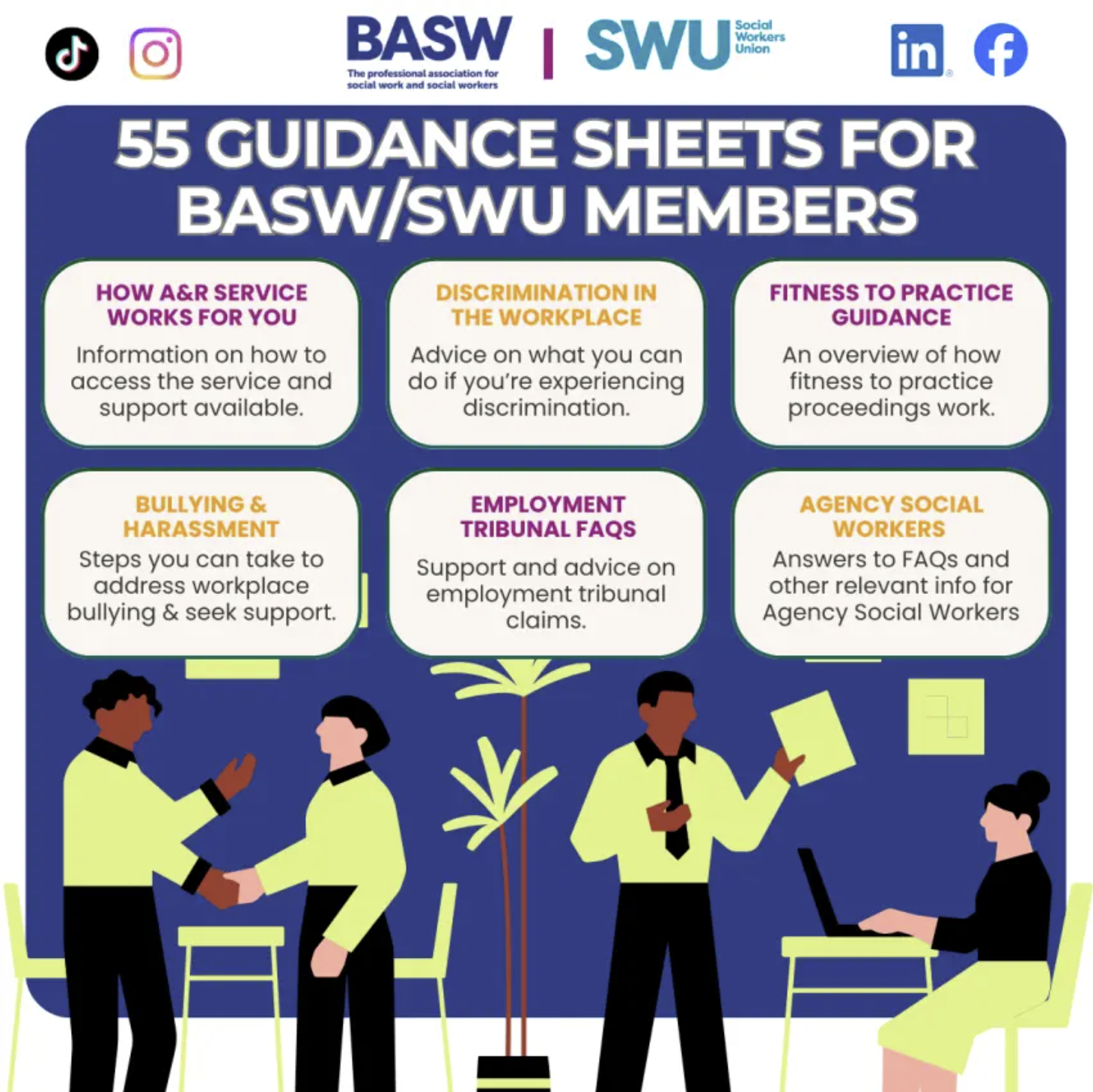 55 guidance sheets for BASW/SWU members
