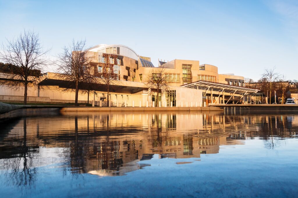 A photo of the Scottish Parliament building